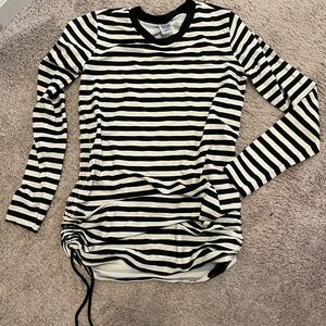 Black and White Striped Women's Top